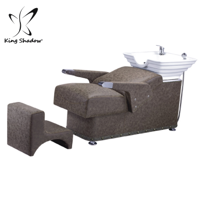 Luxury hair salon barber shop set hair backwash basin shampoo bed with footrest